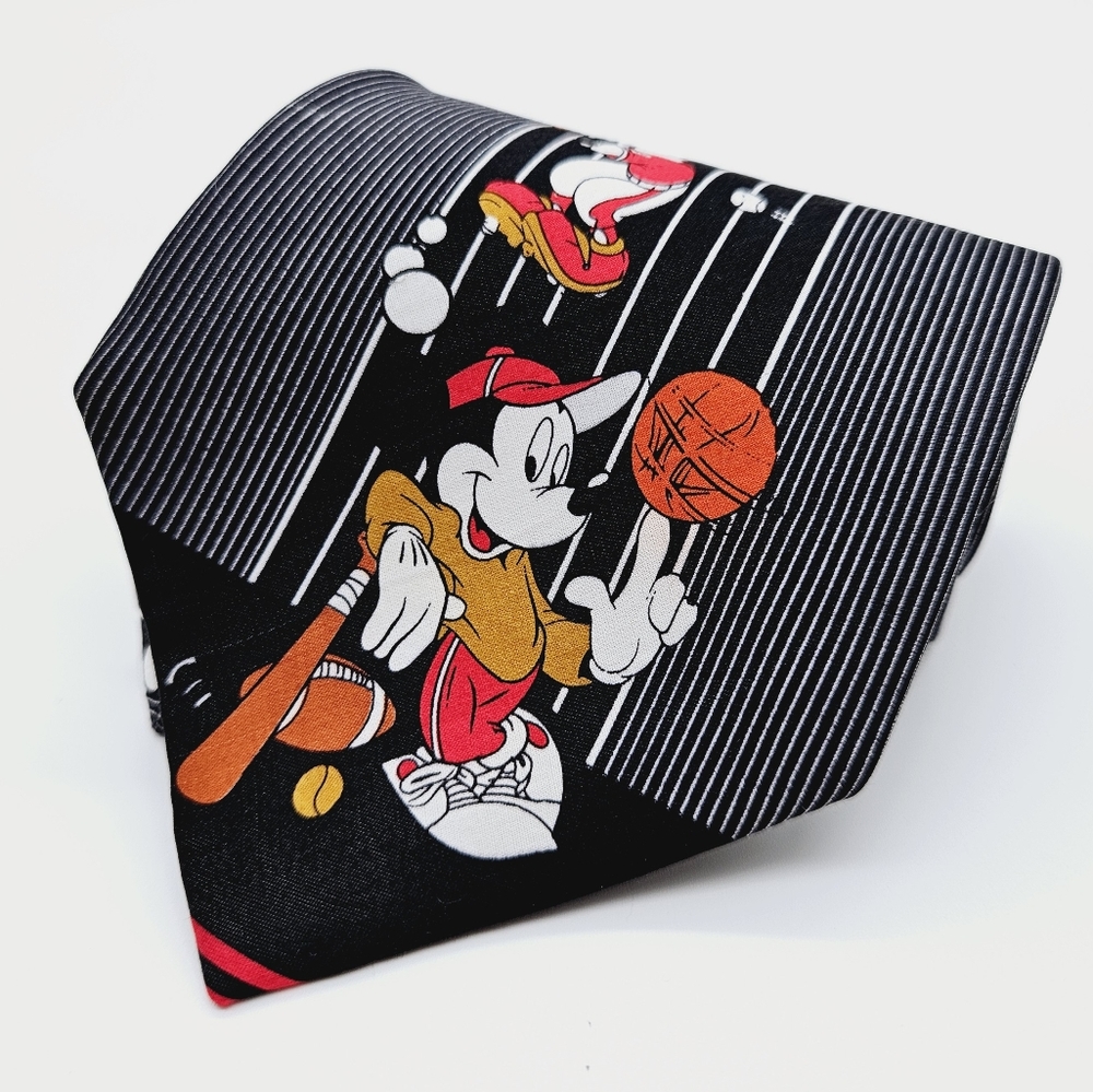 DISNEY | Mickey Unlimited hand sewn silk blend Mickey Mouse baseball neck tie